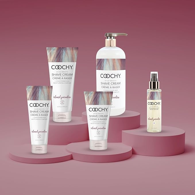 Coochy Intimate Shaving Cream | Shave Conditioner & Moisturizer for Face & Body | Ideal for Sensitive Skin Care, Anti-Bump | Island Paradise, 3.4 oz