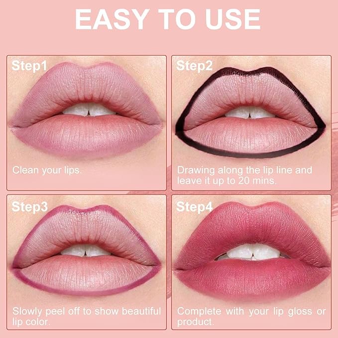 Lip Stain Peel Off - Lip Liner Waterproof, Lip Liner Stain Transfer Proof & Plumping, Moisturizing Non-Stick Cup Matte Finish Stay On All Day, Cocoa Color