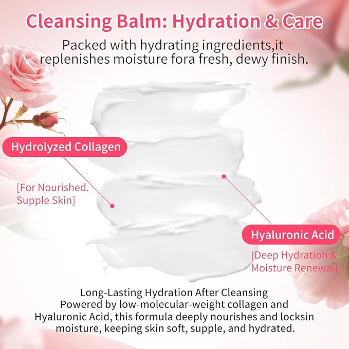 Makeup Melting Cleansing Balm, Deep Clear Cleansing Balm, Hydrating Makeup Remover, Face Cleanser, Oil Based Cleanser for All Skin Types (3.3 Fl.Oz, 100g)