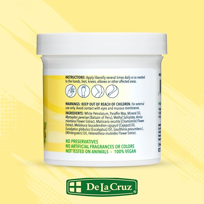 De La Cruz Arnica Salve - Foot Cream for Dry Cracked Heels and Feet - Moisturizing Hand Salve for Dried Hands - 24 Hour Moisture Foot Cream for Dry Cracked Feet and Rough Skin - JUMBO SIZE 5.5 OZ