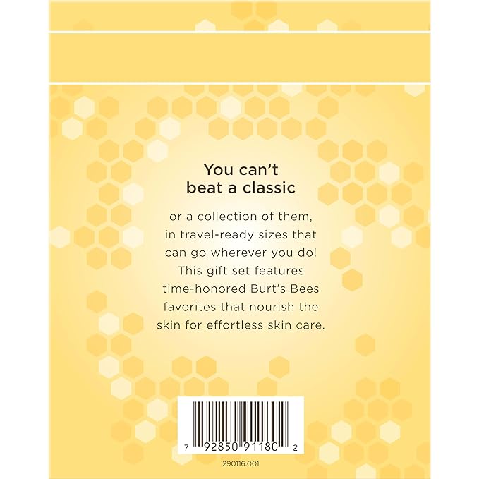 Burt's Bees Back to School Gifts Ideas, 6 College Dorm Products, Timeless Minis Set – Beeswax Lip Balm, Coconut Foot Cream, Milk & Honey Body Lotion, Deep Cleansing Cream, Res-Q Ointment & Hand Salve
