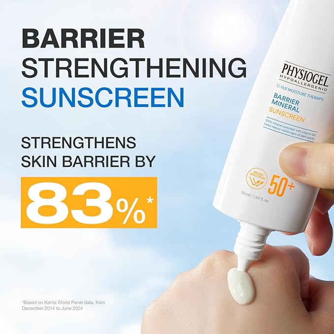 Physiogel Lightweight Moisture Korean Sunscreen, Broad Spectrum SPF 50+, Water Resistant & Safe for Sensitve Skin, Reef Friendly, Paraben-Free, Dermatologically Tested, Korean Skin Care.