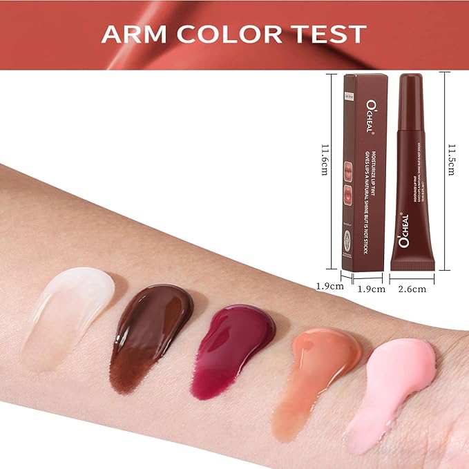 5 Pcs Hydrating Lip Gloss Lip Jam Set, High Shine Glass Finish Nude Colors Moisturizing Glitter Plumping Lip Gloss Shiny Jelly Liquid Lipstick for Girls and Women