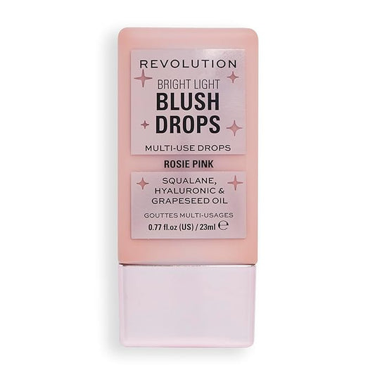 Revolution, Bright Light Blush Drops, Infused with Hyaluronic Acid, Radiant Finish, Pink Rosie, 0.77 Fl. Oz.