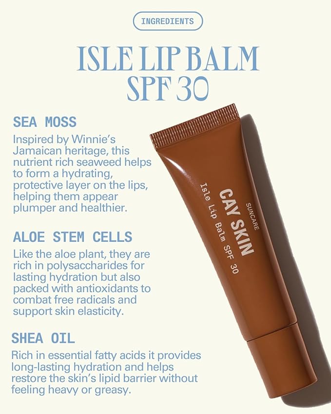 Cay Skin Isle Lip Balm SPF 30 – High Shine, Hydrating + Sheer Lip Gloss in Vanilla Brown Sugar Flavor – Formulated with Natural Ingredients for All Skin Tones – 3-Pack, Irie Rose