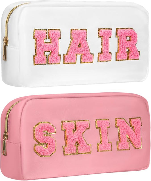 2pcs preppy makeup bags set,