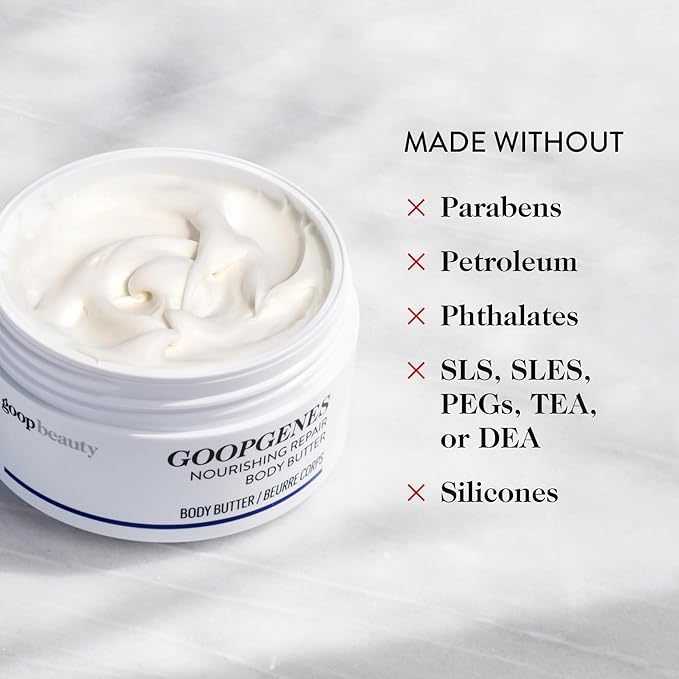 goop Beauty Body Butter | Lotion for Dry Skin | Nourishing Butters & Botanical Extracts | Hydrating & Firming Cream | 6.1 fl oz