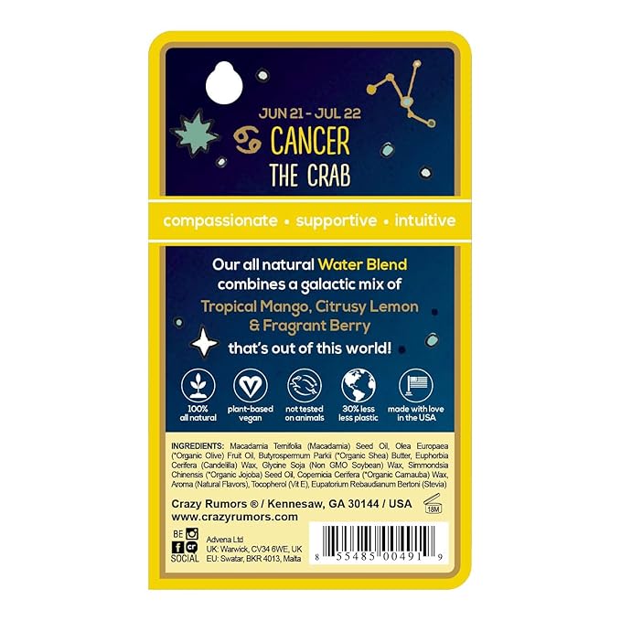 Crazy Rumors Cancer Zodiac All Natural, Fragrant