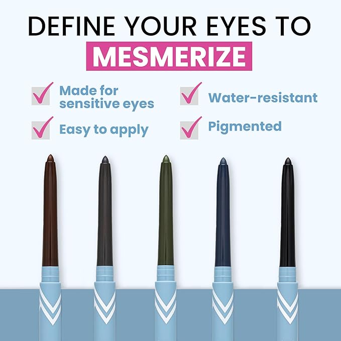 PrimeEyes Glide Eyeliner for Mature Women – Waterproof, Long-Stay and Mess-Proof – Gel Creme Texture, Discreet Sharpener and Effective Smudger (Smoky)