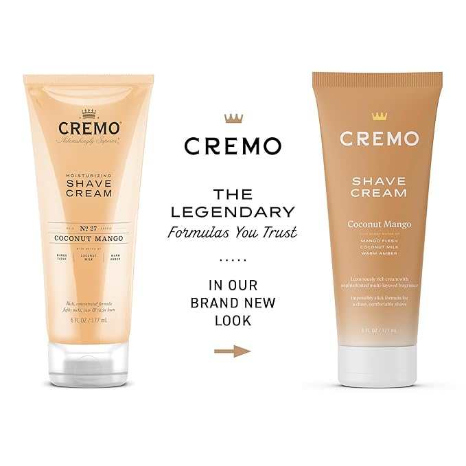 Cremo Cremo Coconut Mango Moisturizing Shave Cream, Astonishingly Superior Ultra-Slick Shaving Cream for Women Fights Nicks, Cuts and Razor Burn, 6 Fl Oz