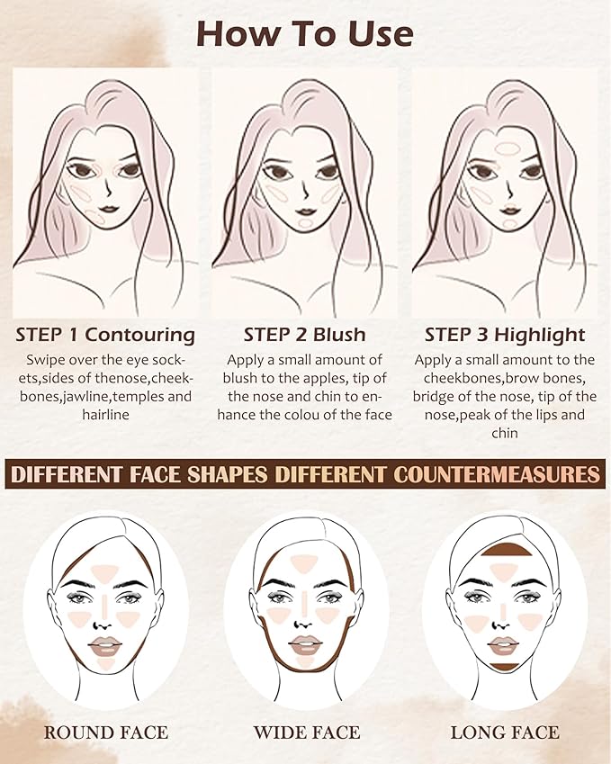 Face Bronzer Contour Blush Powder Palette-2 in 1 Cruelty-Free Buildable Facial Cheek Shimmer Blusher Contour Bronzing Pressed Powder,Blendable Makeup Palette,Thanksgiving Gift Set for Women-02