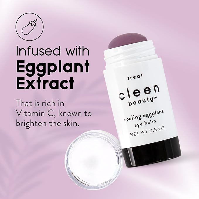 Cleen Beauty Cooling Eggplant Eye Balm | Under Eye Stick | Dark Circles Under Eye Treatment for Women | Puffy Eyes Treatment - Paraben Free | 0.5 Oz
