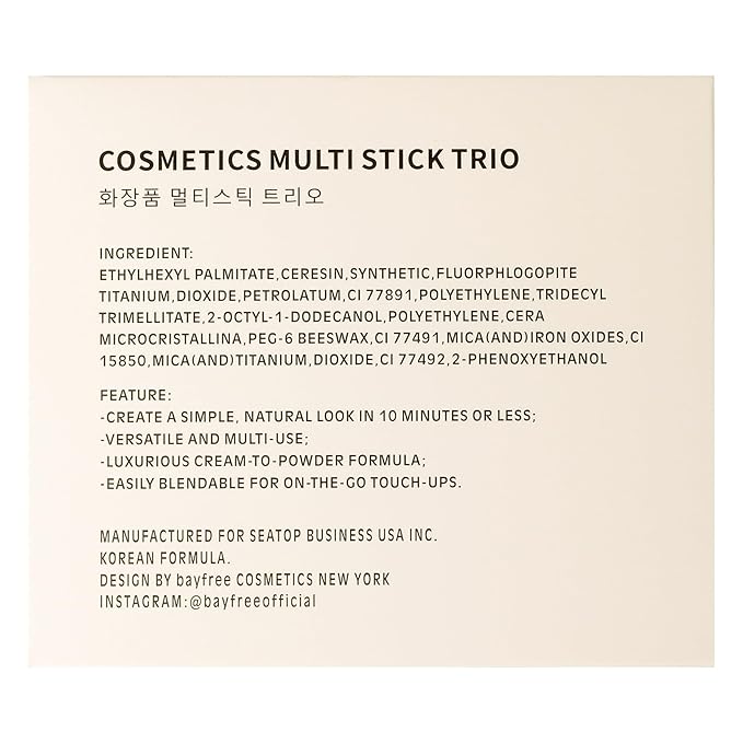 KIMUSE Multi Stick Trio Face Makeup, Cream Blush Stick for Cheeks & Lips, Moisturizer & Highlighter Makeup Sticks for All Skin