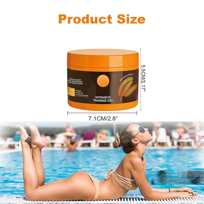 Intensive Tanning Gel,Tanning Gel,Natural Tanning Accelerator Cream Gel,Intensive Tanning Luxe Gel, Accelerator Cream Gel,Tanning Cream for Sunbeds & Outdoor Sun