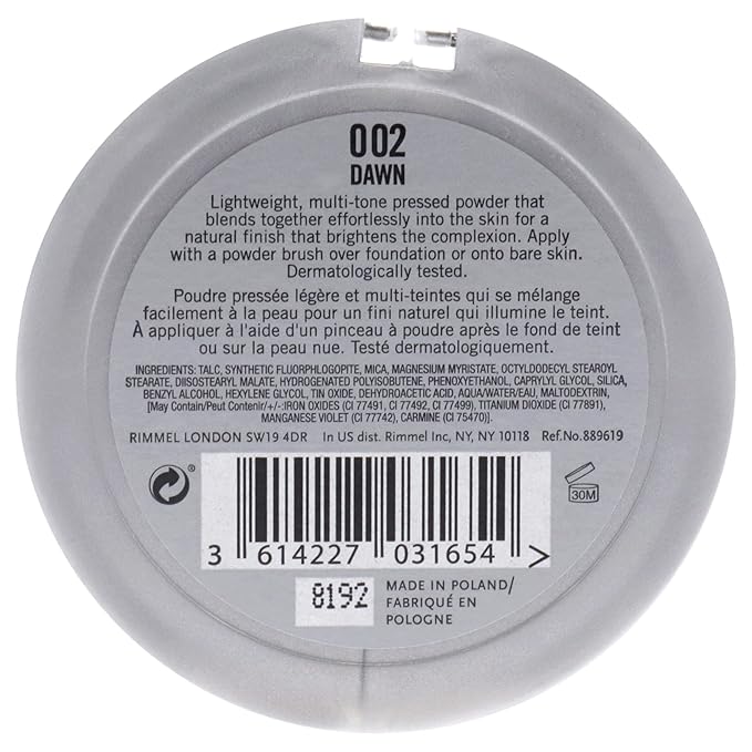 Rimmel LONDON Lasting Finish Breathable Finishing Powder, 002 0.28 Ounce