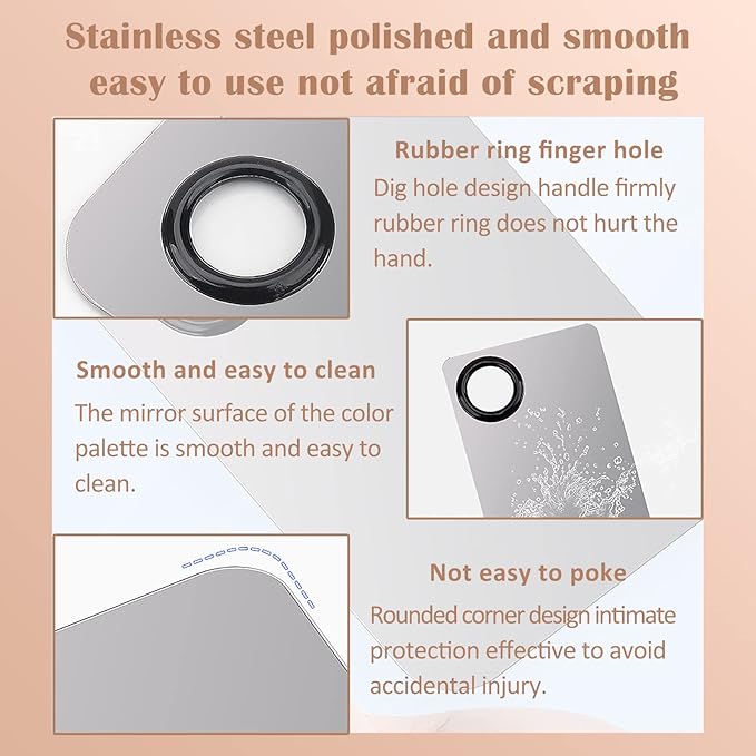 DAGEDA Stainless Steel Makeup Spatula Set, Makeup Mixing Palette Make up Spatula Tool, Foundation Spatula Makeup Foundation Mixing Pigment Palette, Cosmetic Spatula Foundation Palette Make up Tool