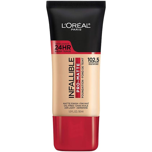 L'Oreal Paris Cosmetics Makeup Infallible Pro-Matte Liquid Longwear Foundation, Natural Rose, 1 fl oz