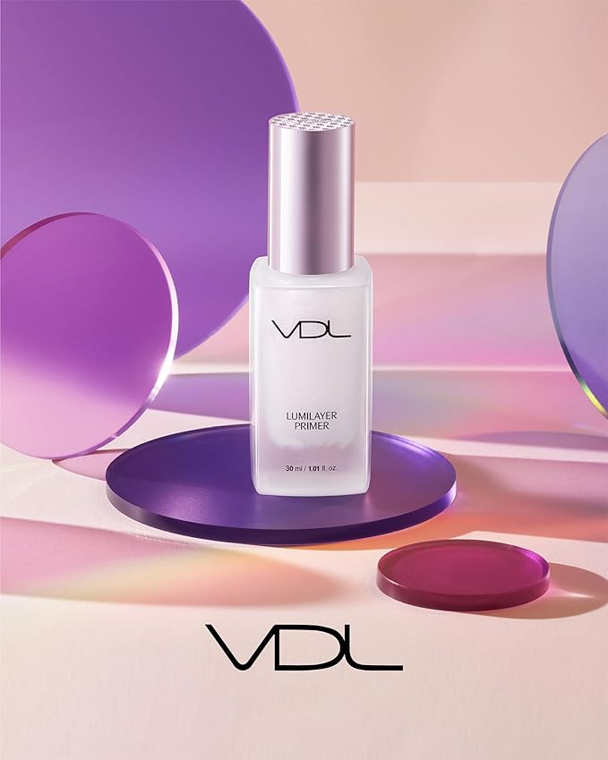 VDL Lumilayer Primer (Glowy Finish, 1.01fl oz) - Illuminating Pearl Makeup Base for Glowing Skin. Korean Makeup. Hydrating Radiance