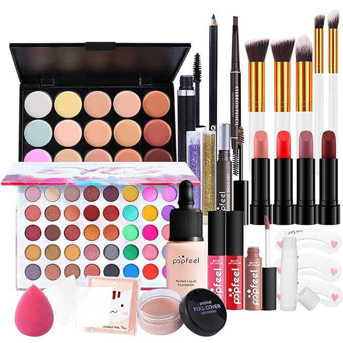 Multi-purpose Makeup Kit All-in-One Makeup Gift Set Colours Mix Eyeshadow Concealer Lip Gloss Pressed Powder and Powder Blusher Cosmetic Makeup Palette Set Kit #092