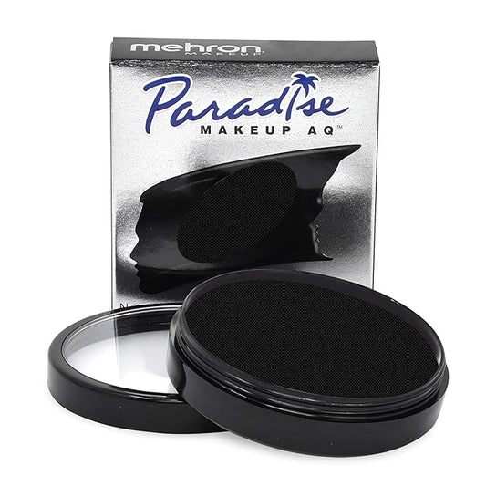 Mehron Makeup Paradise Makeup AQ Pro Size | Stage & Screen Performance, Face & Body Painting, Beauty, Cosplay, and Halloween | Water Activated Face Paint, Body Paint 1.4 oz (40 g) - Black