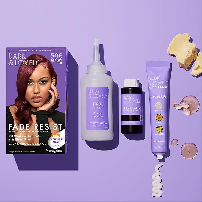 Softsheen-Carson Dark and Lovely Hair Dye, Fade Resist Hair Color with Conditioning Mask, Reality Red, 1 Kit