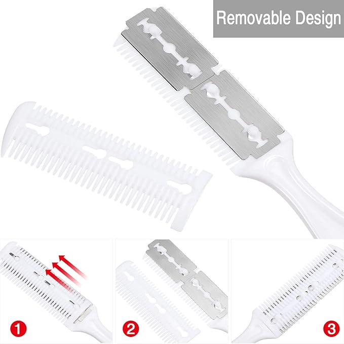 3-Piece Razor Comb Set: Thinning