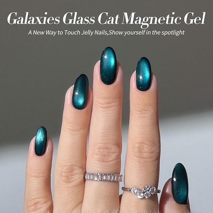 Born Pretty Cat Magnetic Eye Gel Nail Polish Glitter Auroras Magnetic Gel Polish Colorful Holographic Cat Magnetic Eye Nail Art Manicure DIY at Home 6PCS