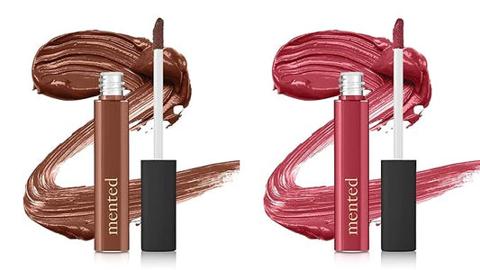 Mented Cosmetics Lip Gloss Bundle | Vegan, Paraben-Free, Cruelty-Free Gloss Topper | Long Lasting and Moisturizing Lipgloss (#1 Cran & Send Nudes)