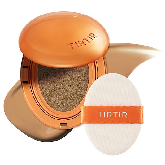 [*Mini Size*] TIRTIR Mask Fit Ai Filter Cushion Foundation | AI-Like Semi-Matte Finish - Up to 72-Hour Medium to Full Coverage Korean BB Cushion Make up Beauty, #34W Toffee, 0.15 Fl Oz