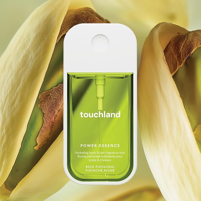 Touchland Power Essence Hydrating Body & Hair Fragrance, Rich Pistachio, 2 FL. OZ. Travel Size Body Mist