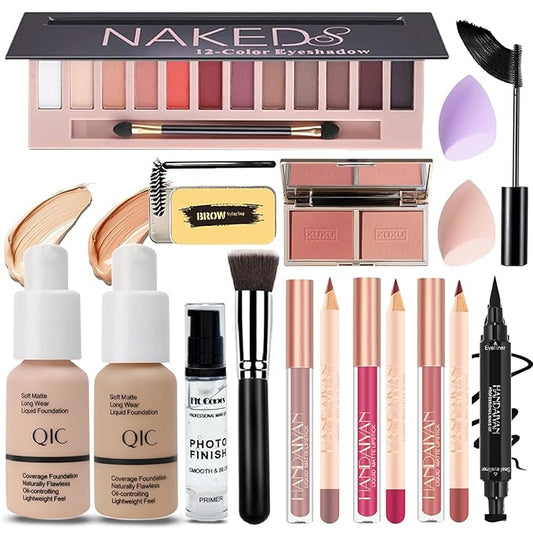 Makeup Kit - Makeup Set for Women - Full Kit Make Up Kits for Girls, Teens, Beginners, with Cosmetic Bag for Travel，Commute，Working