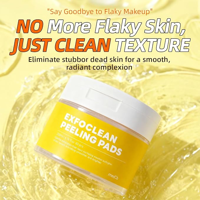 MEDB Exfoclean Peeling Pads Korean Skincare Exfoliating Face Pad, 60 Counts