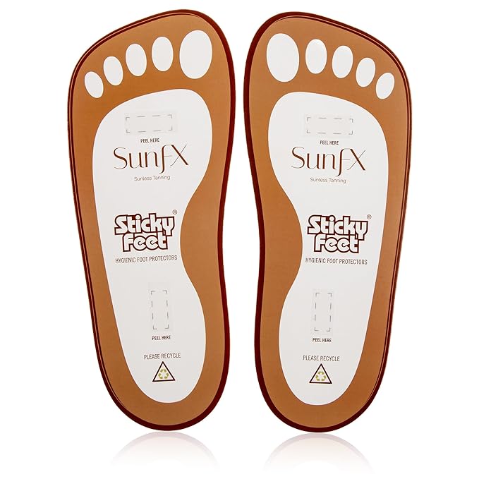 SunFX Disposable Sticky Feet Protectors (25-PAIRS) Spray Tan Feet Protector Pads for Sunless Airbrush Tanning