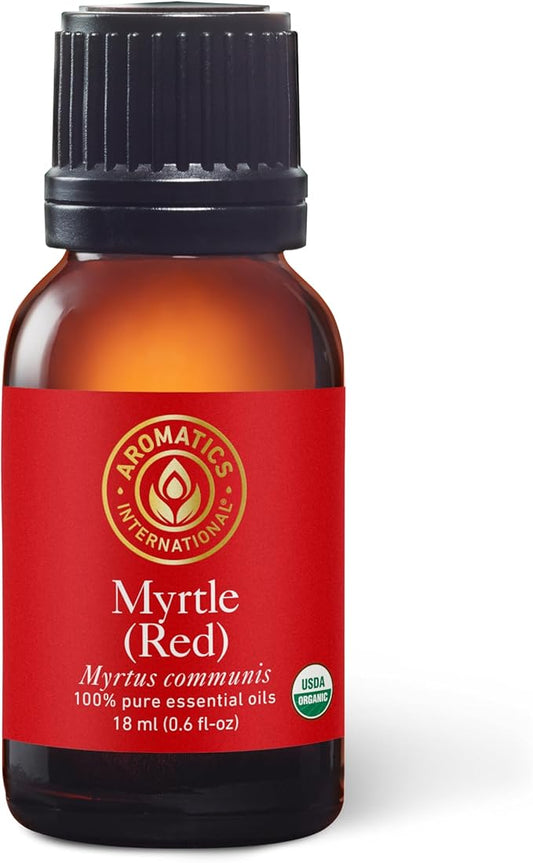 Aromatics International Premium Organic Myrtle Red Essential Oil 18ml | 100% Pure Essential Oil for Diffusion & Aromatherapy