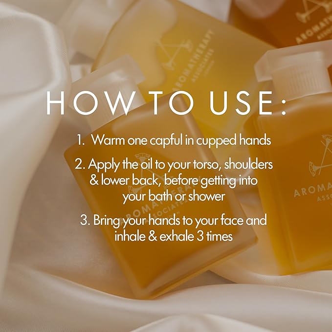 Aromatherapy Associates Revive Evening Bath and Shower Oil – Natural Hydrating Oil with 3 Essential Oils to Refresh Mind, Body, and Spirit (1.86 oz)