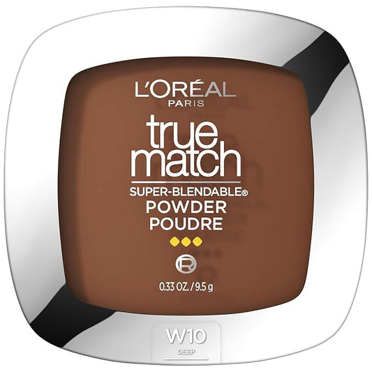 L'Oreal Paris True Match Super Blendable Oil Free Powder Foundation, W10 Deep, 0.33 oz