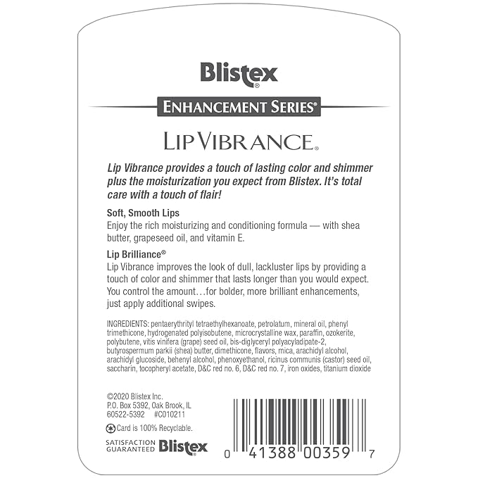 Blistex Lip Vibrance, Lip Protectant 0.13 oz (Pack of 2)