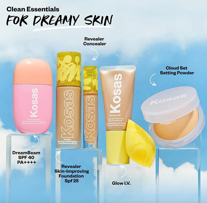 Kosas Cloud Set Face Setting Powder | Smoothing Shine Control, Soft, Sheer Setting Translucent Makeup Finish, Portable & Long-Lasting (Sheer Golden Medium)