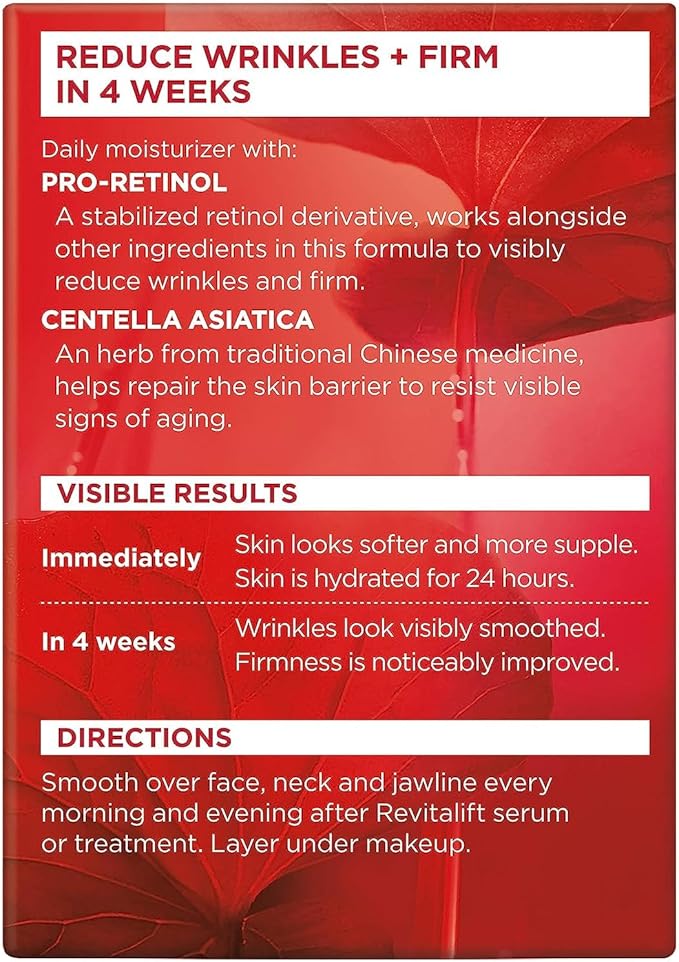 L’Oreal ParisRevitalift Face & Neck Anti-Wrinkle & Firming Moisturizer Day Cream 1.70 oz