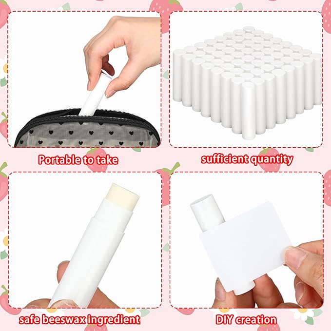 Demissle 150 Pcs Unlabeled Lip Balm Guests