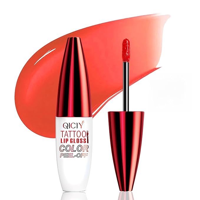 QueenDiary Lip tint Peel Off Lip Stain，Lip Stain Waterproof， Lip Tattoo Peel Off with Matte Finish, Long Lasting, Transfer-proof, Highly Pigmented Color (Vitality Stain)