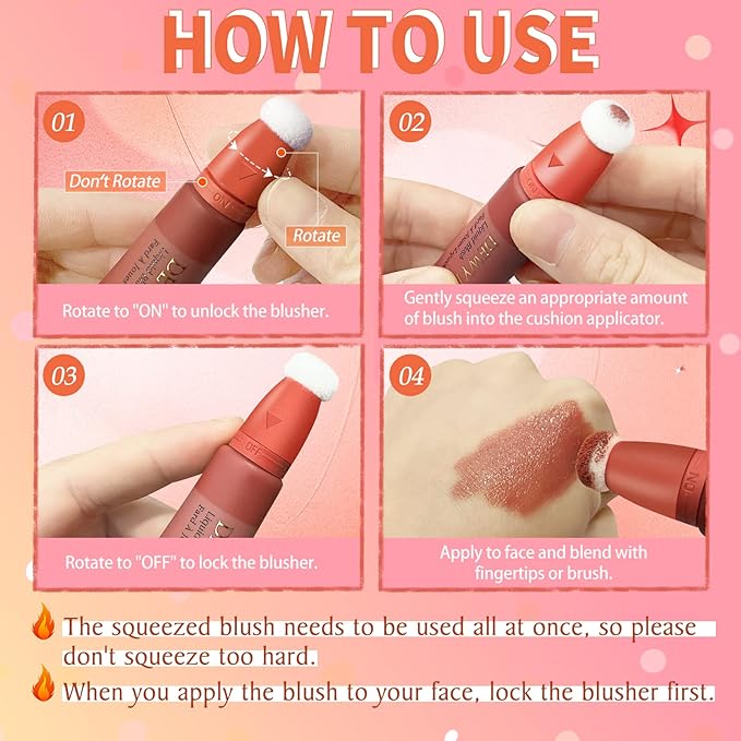 Liquid Blush Makeup Wand with Cushion Applicator For