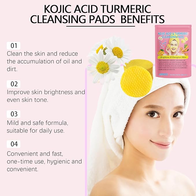 Turmeric kojic acid cleansing pads,
