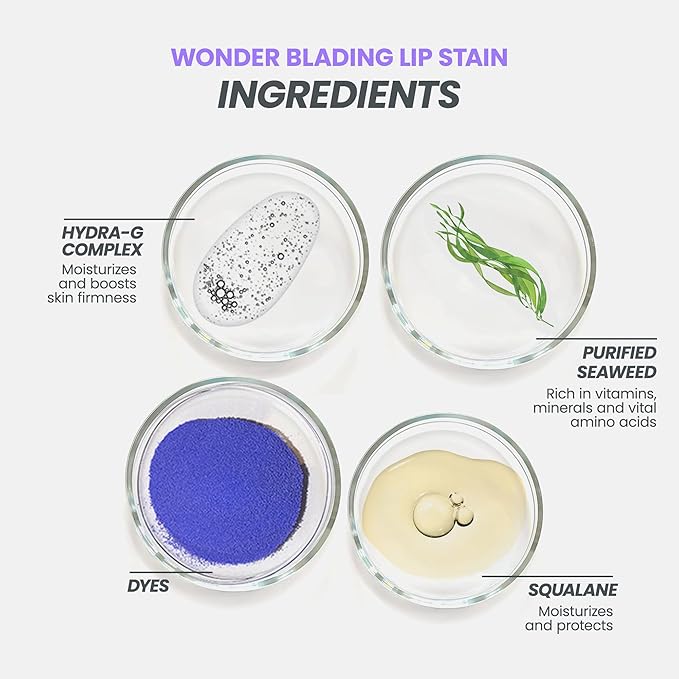 Wonderskin Wonder Blading Lip Stain Peel Off and Reveal Kit - Long Lasting, Waterproof Pink Lip Tint, Transfer Proof Natural Lip Stain Kit (Crush)