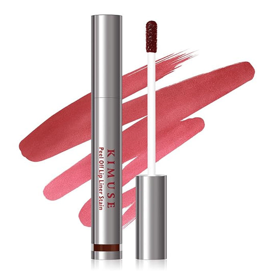 KIMUSE Peel Off Lip Liner Stain, Long Lasting Lip Tint Stain Peel Off, Waterproof, Transfer-Proof, Highly Pigmented Color Peel Off Lip Stain Liner, Matte Finish