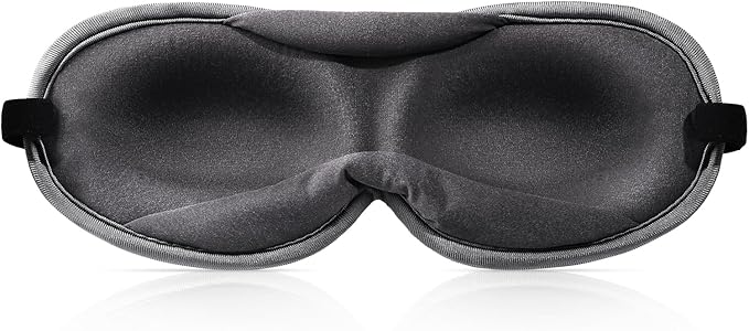 Slim 3D Sleep Mask for Side Sleepers, Blackout Sleeping Mask for Men, Women & Girls, Zero Eye Pressure, Ultra Soft Eye Masks for Sleeping, Perfect for Travel, Nap, Meditation, Airplane (Gray)