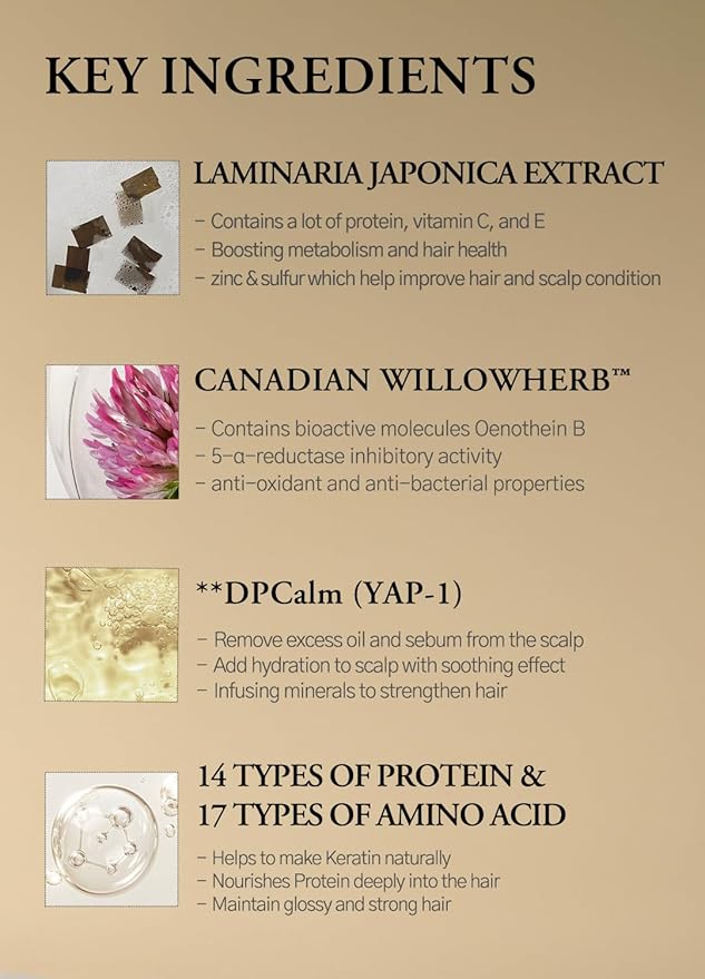 laferme Laminaria Shampoo with Organic Ingredient, Korean Clarifying Shampoo, Hydrating for Dry Hair, Strengthening for Weak Hair, Sulfate & Paraben-Free, for Women & Men, 33.8 FL OZ, White Musk