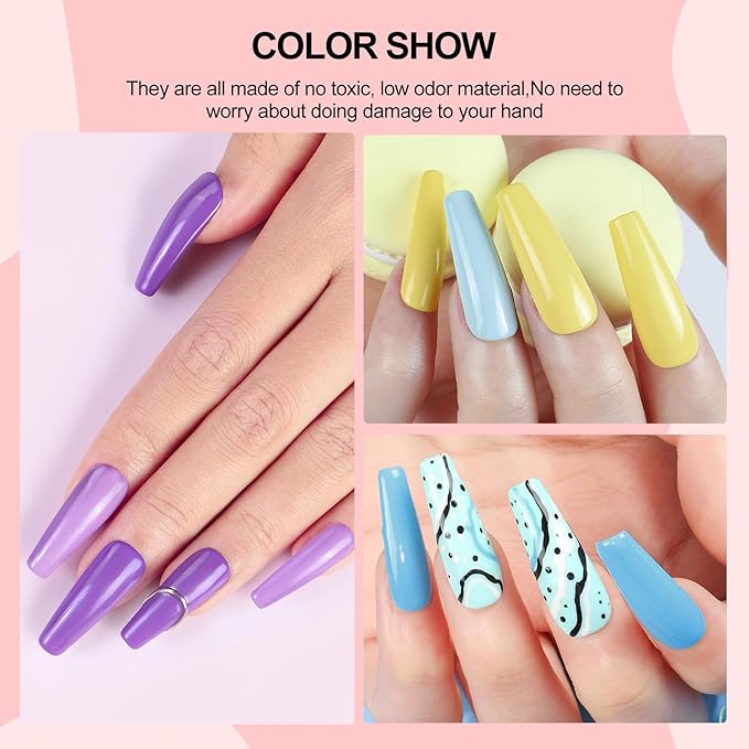 COSCELIA 53ps Gel Nail Polish Kit with U V light and Drill Starter Kit 35 Summer Colors Gel Polish 5pcs Top Base Coat LED Lamp Nail Art All Seasons Gel Manicure Kit Gifts for Women