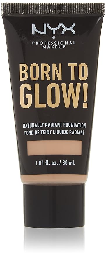 NYX PROFESSIONAL MAKEUP Born To Glow Naturally Radiant Foundation, Medium Coverage - Porcelain