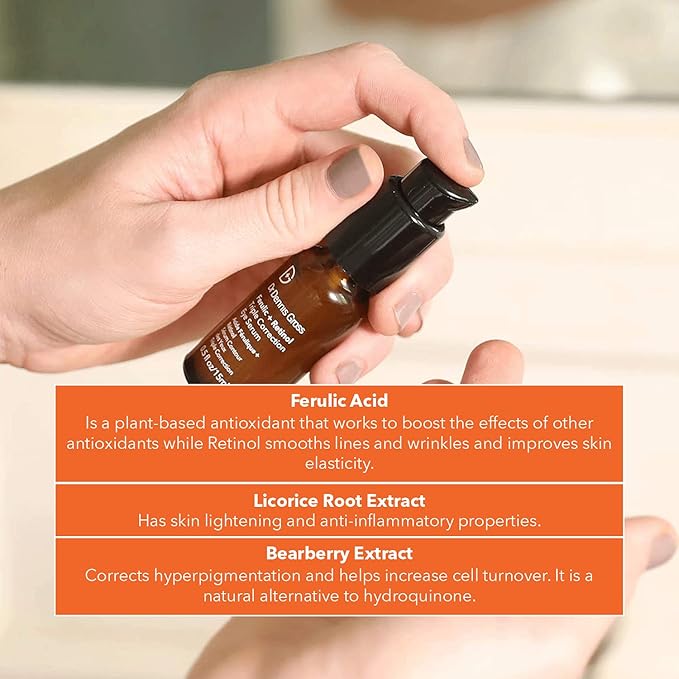 Dr. Dennis Gross Ferulic + Retinol Triple Correction Eye Serum: for Wrinkles, Loss of Elasticity, and Rough Texture, 0.5 fl oz